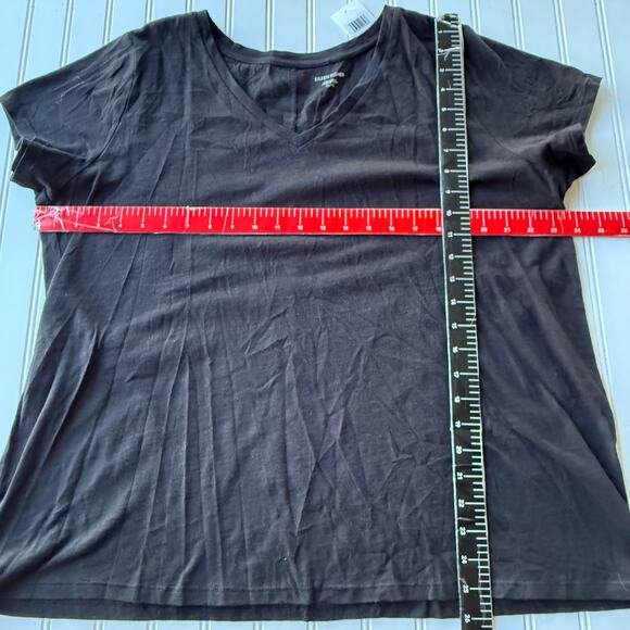NEW!!! Eileen Fisher Size XL Black T-Shirt Organic Cotton V Neck - Picture 10 of 11
